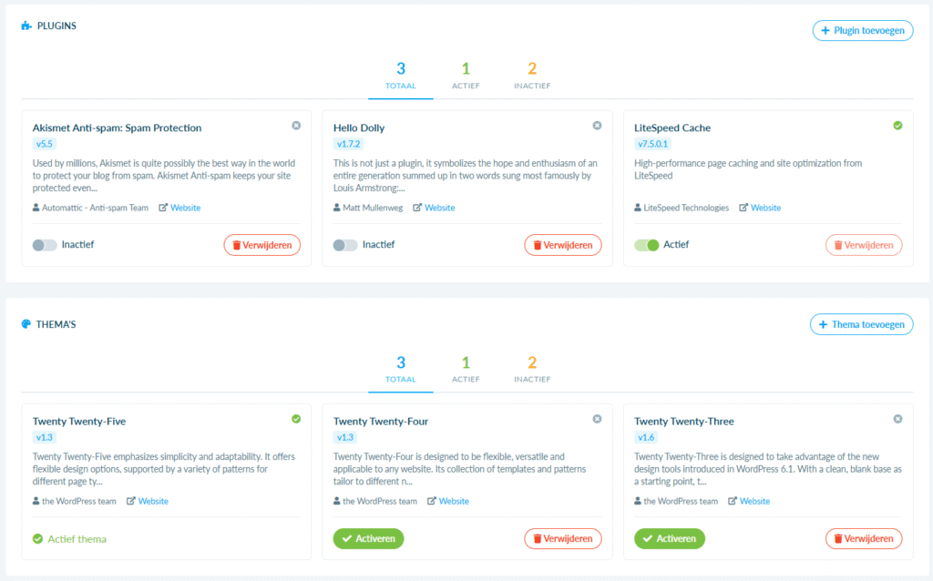Plugins en thema's